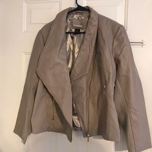 Plus Size Iman Asymmetrical Jacket 100% Genuine Leather Size 1x
